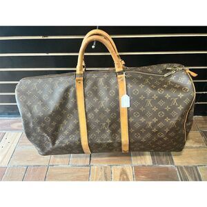 Vintage Louis Vuitton Keepall Monogram Duffle Bag Brown Original